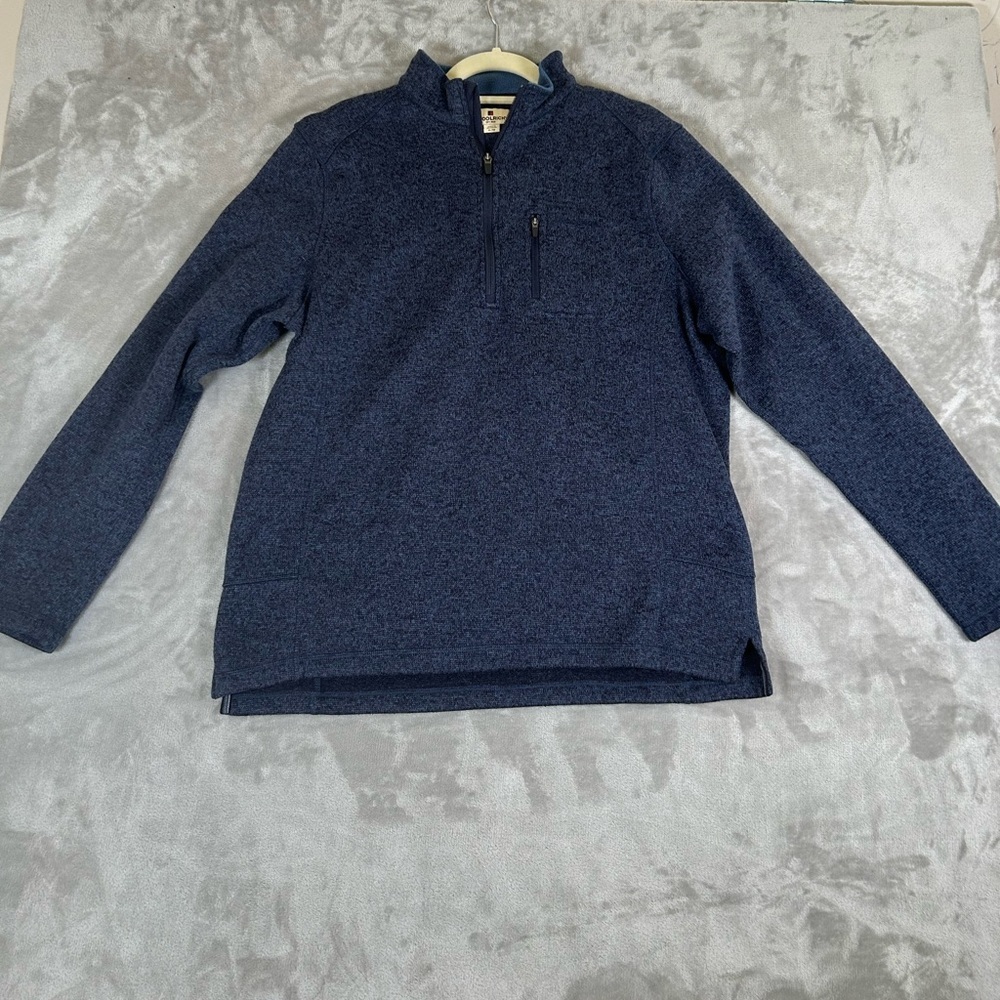 Woolrich blue quarter-zip sweater